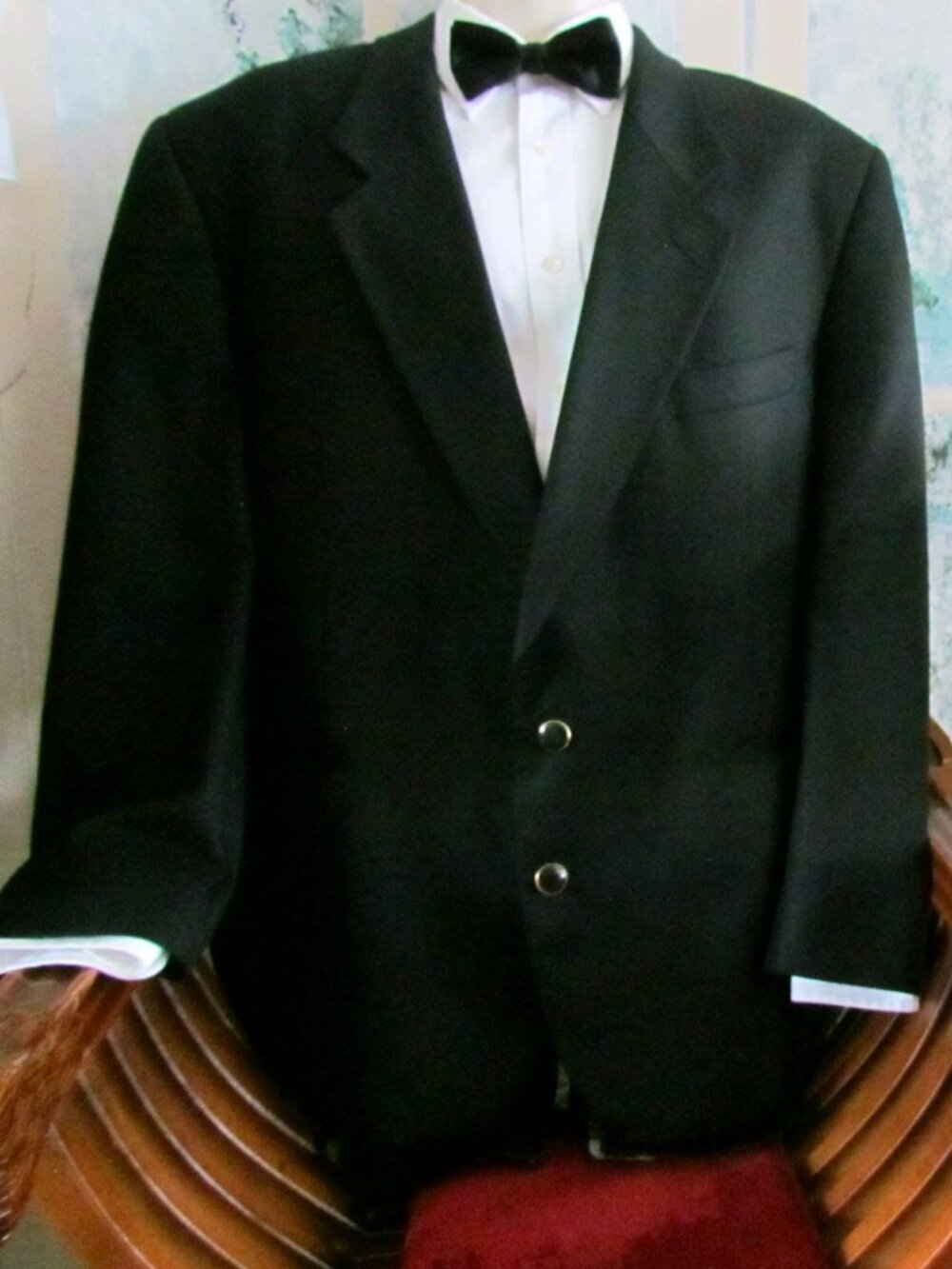 BLACK BLAZER, 44L, SLEEVE 36" SAVILE ROW McGUIRE'S DINNER JACKET, SPORT COAT
